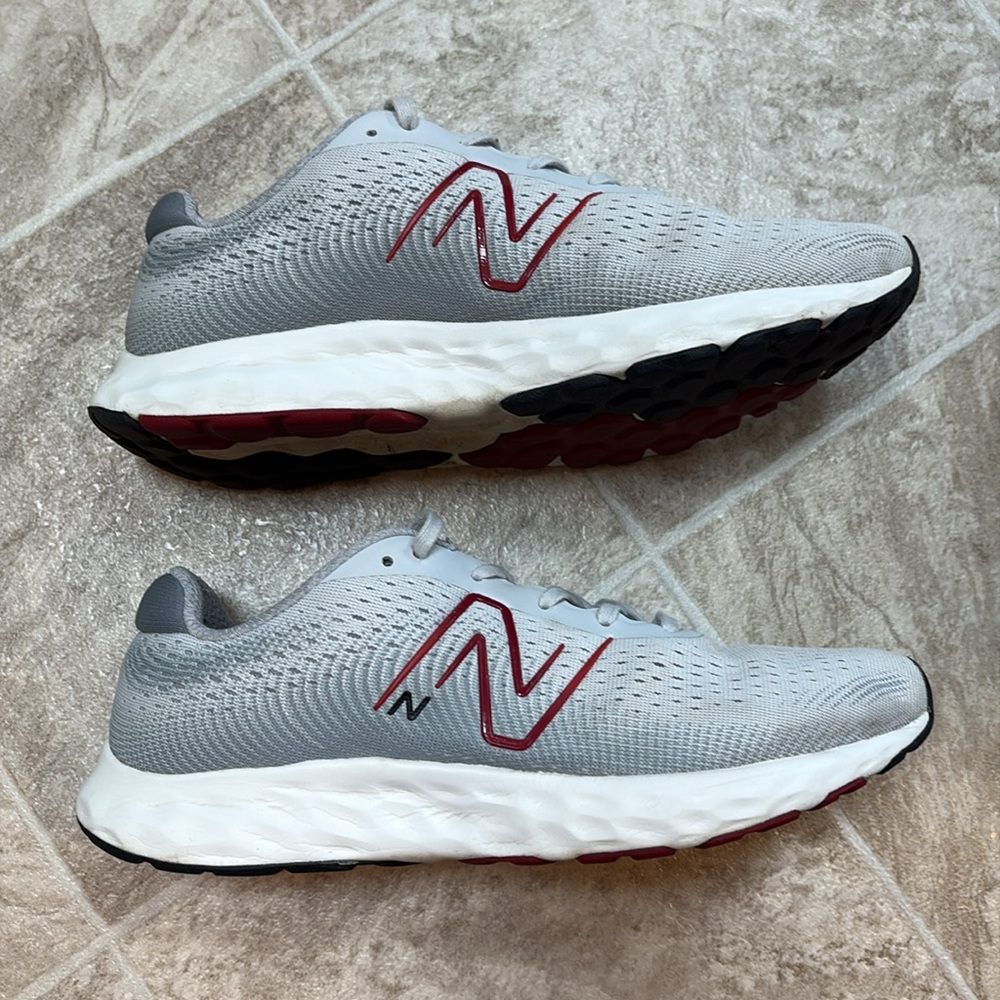 New Balance Gray and Red Athletic Shoes - Picture 11 of 12